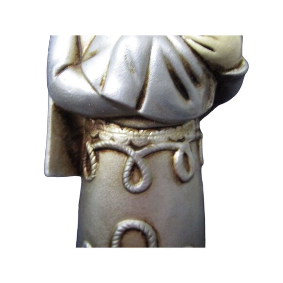 Vintage Papier Mache Madonna With Child Figurine Silver Tone Rhinestone Accents - Picture 13 of 16